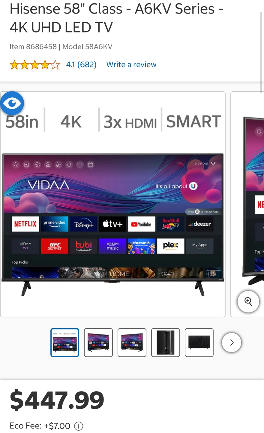 Costco Hisense 58” Tv - photo 2