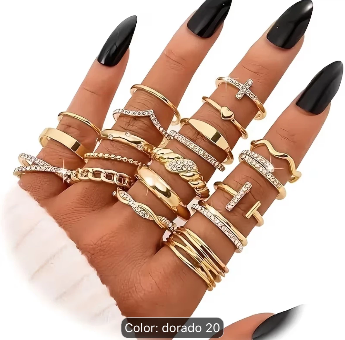 Gold Tone Boho Ring Set
