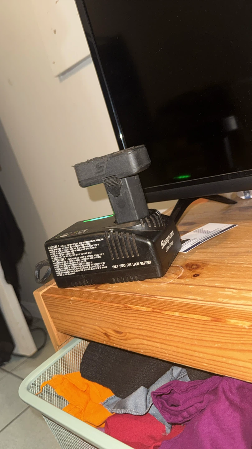 Green and Black Impact Wrench with Charger - photo 2