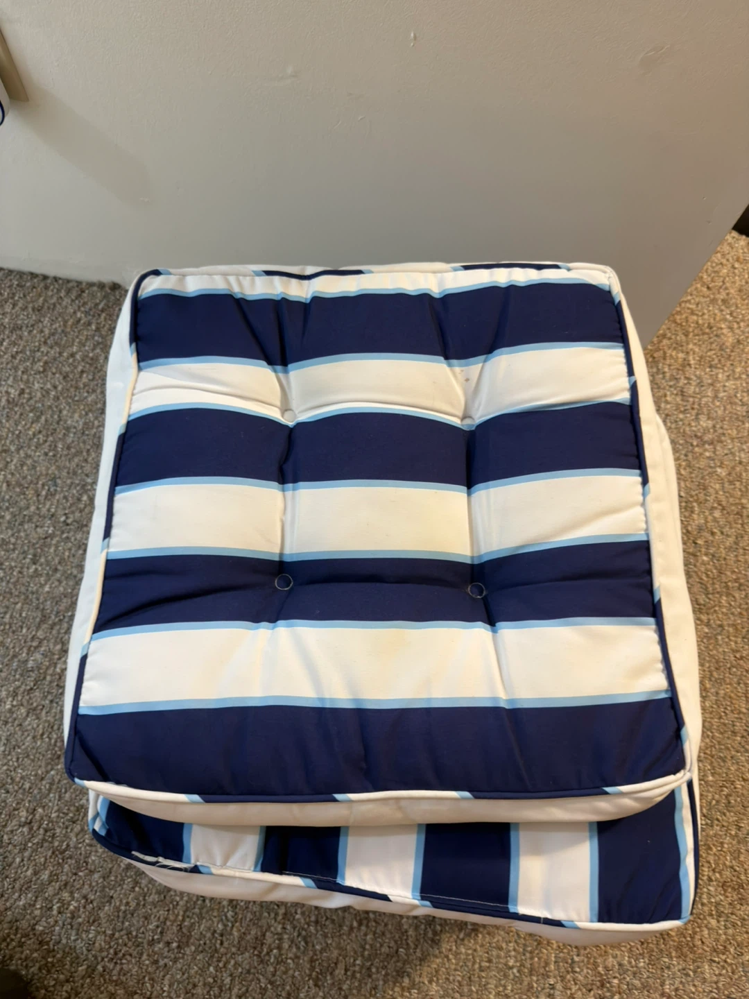 Set of Blue and White Striped Cushions - photo 3