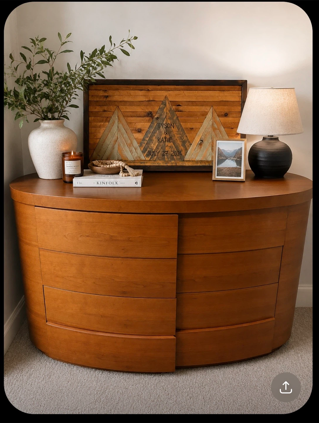 Curved 4-Drawer Dresser