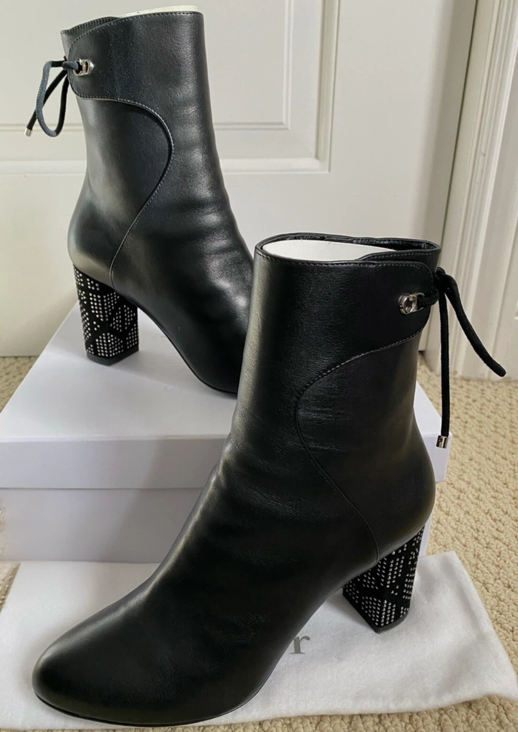 Authentic Christian Dior “Stellar” BLK Leather Boots SZ US 6