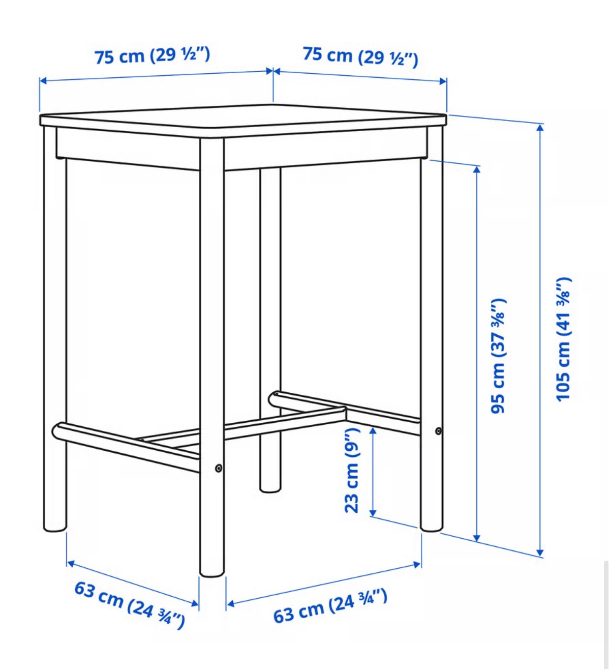 RÖNNINGE Ikea Bar Table hand Two Stools - photo 4