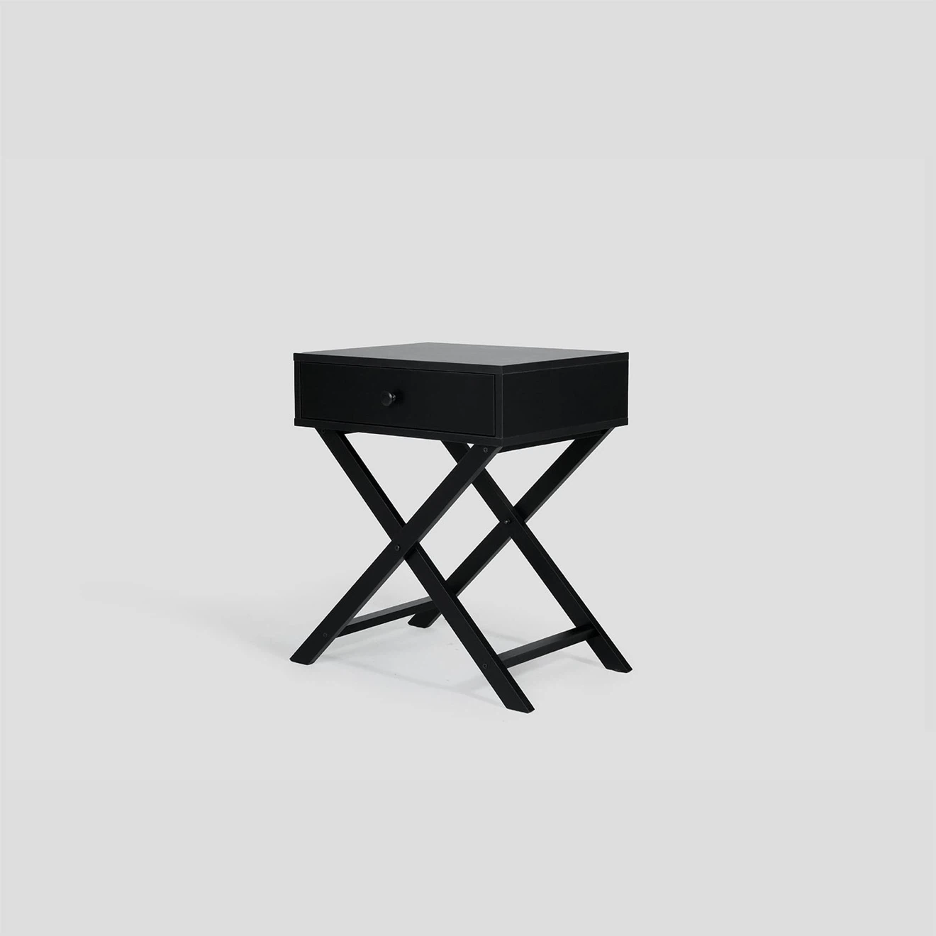 Black Side Table with Drawer - photo 2