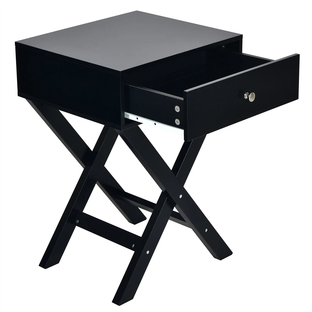 Black Side Table with Drawer - photo 3