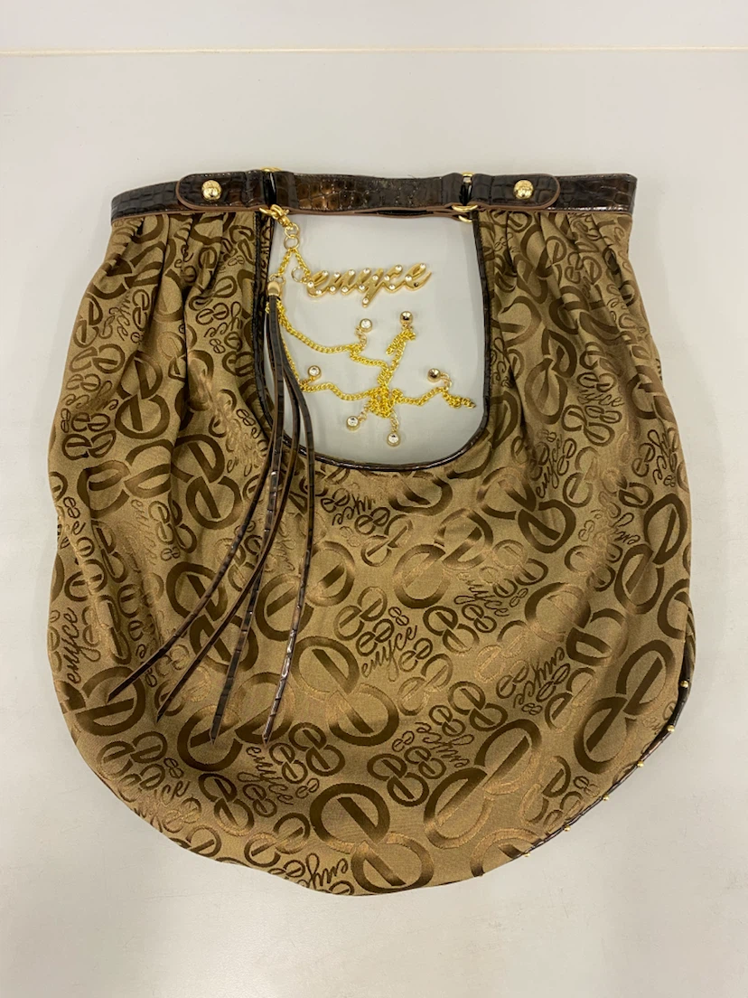 Vintage Y2K Enyce Gold-Tone Monogram Hobo / Shoulder Bag