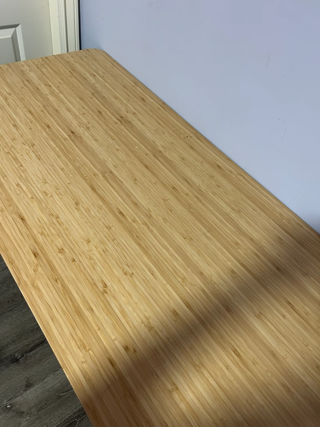 Bamboo Top Desk with White Legs - photo 2