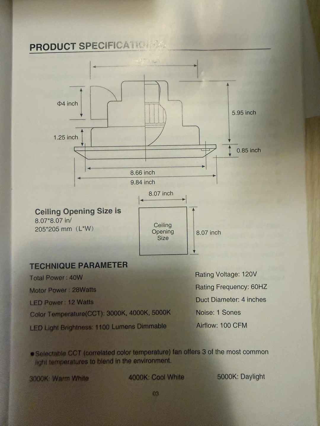 Tesansi Exhaust Fan with Light - photo 4