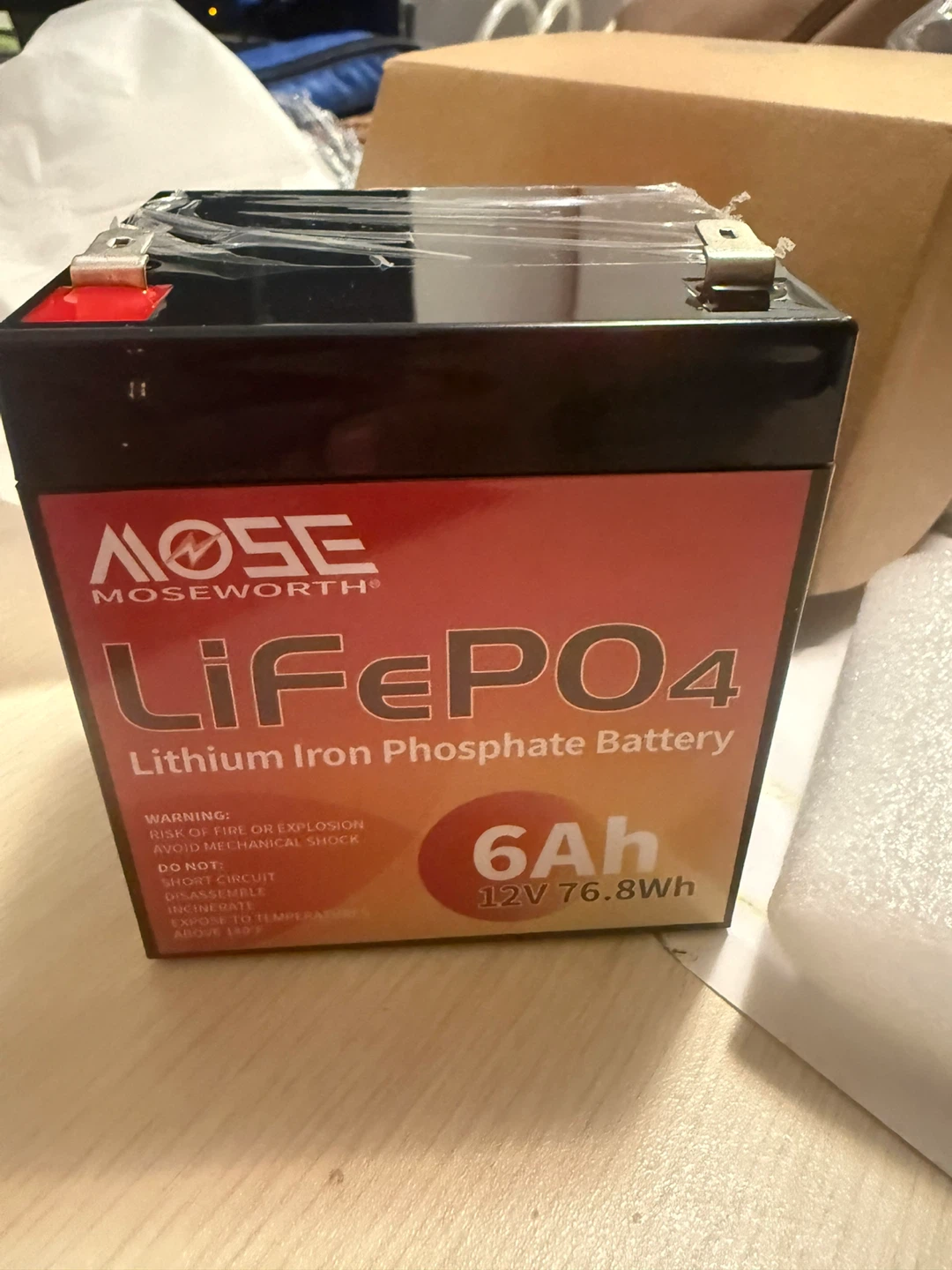MOSEWORTH LiFePO4 Lithium Iron Phosphate Battery 6Ah 12V