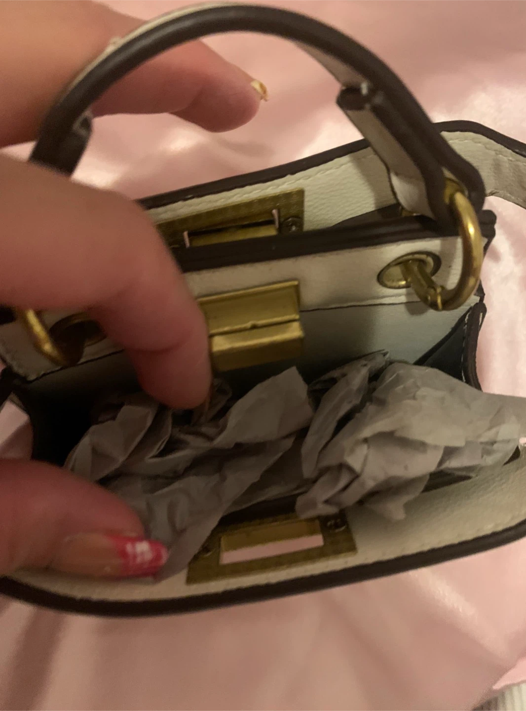 White Mini Top Handle Bag - photo 2