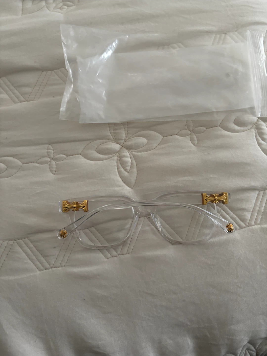 Clear Glasses with Gold Chrome Hearts Detail - photo 3