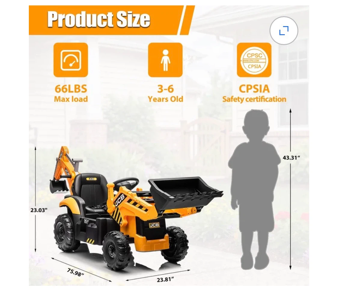 JCB Ride-On Excavator and Loader Toy - photo 2