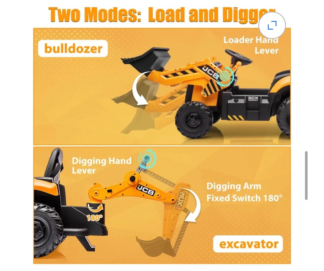 JCB Ride-On Excavator and Loader Toy - photo 3