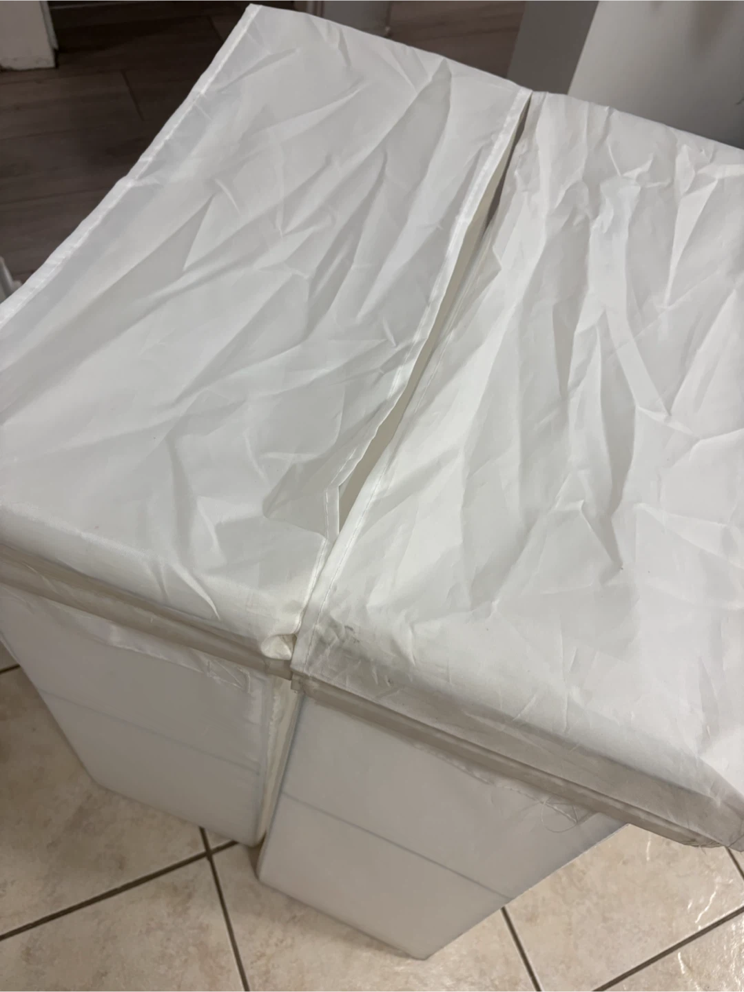 Set of 2 IKEA White Collapsible Laundry storage bins - photo 5