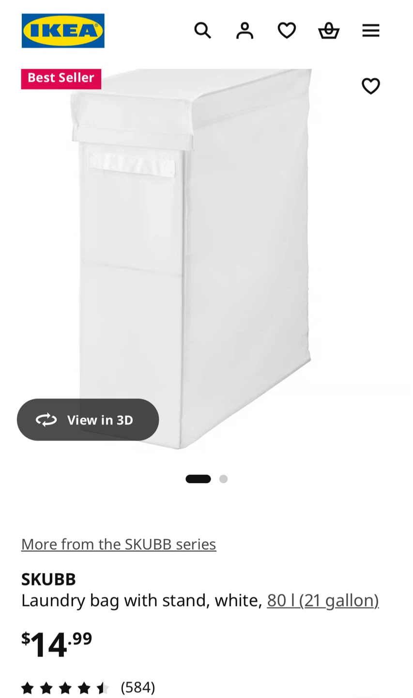 Set of 2 IKEA White Collapsible Laundry storage bins - photo 2