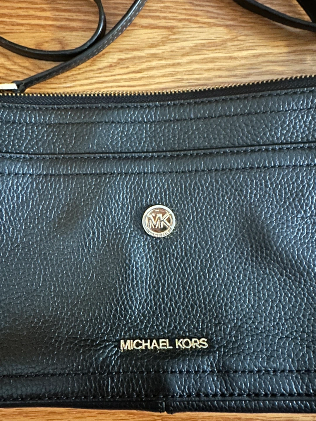 Michael Kors Black Leather Clutch Wallet Crossbody Bag - photo 3