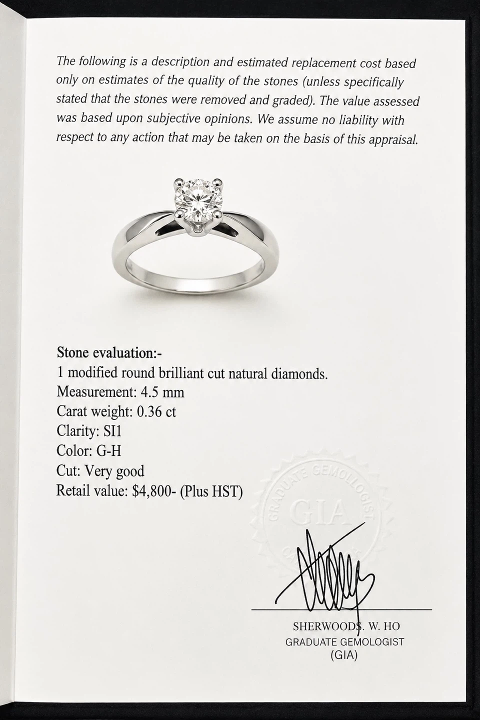 18k White Gold Diamond Ring - photo 4