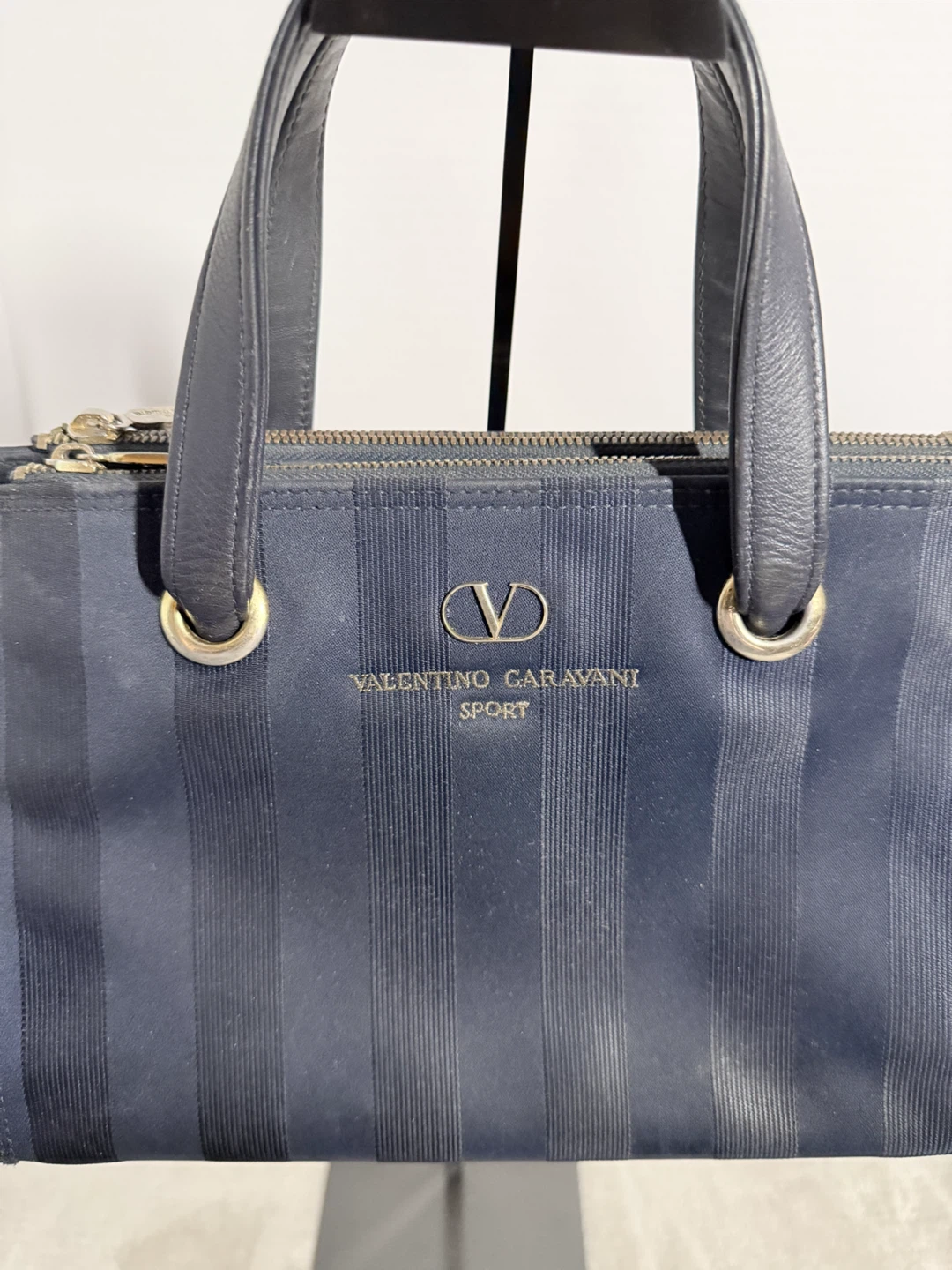 Valentino Garavani Sport Navy Striped Tote Bag - photo 2