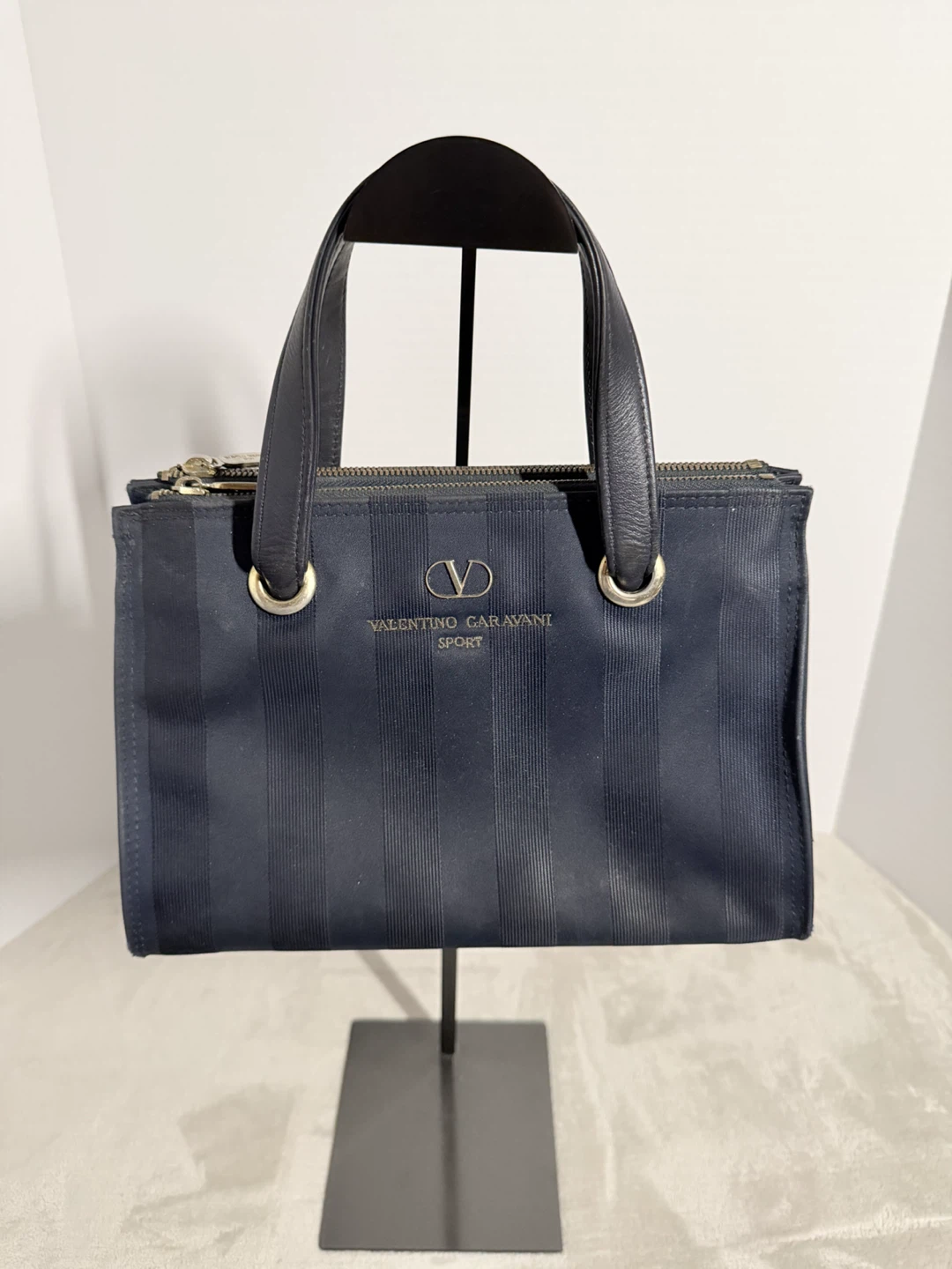 Valentino Garavani Sport Navy Striped Tote Bag - photo 3