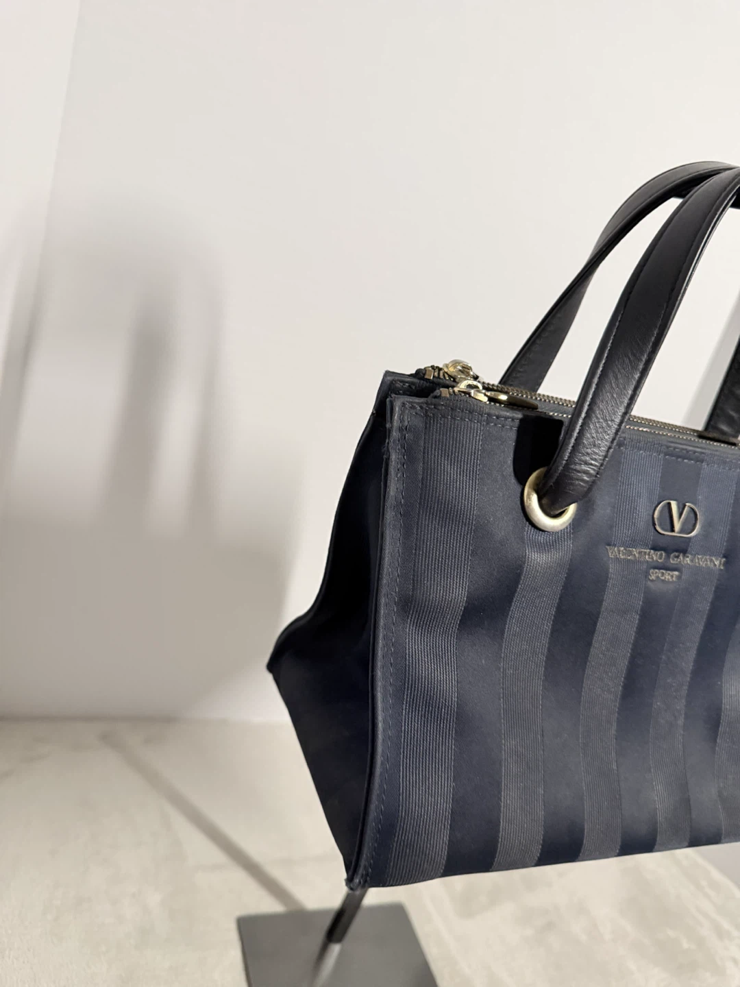 Valentino Garavani Sport Navy Striped Tote Bag - photo 5