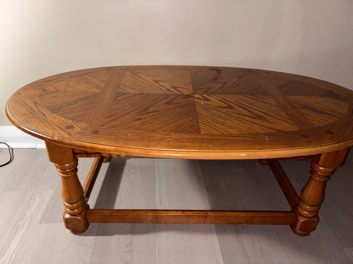 Wooden Oval Coffee Table