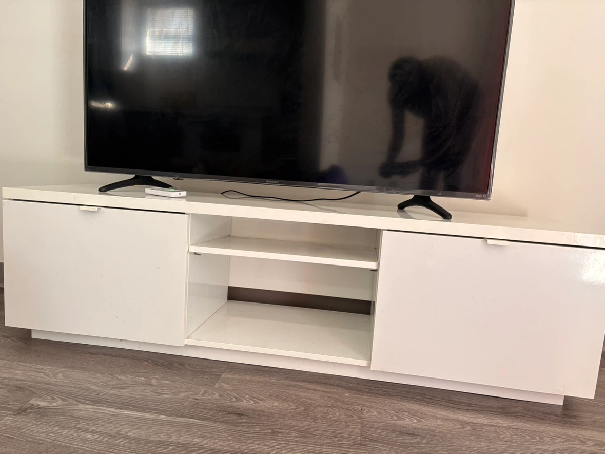 White tv stand