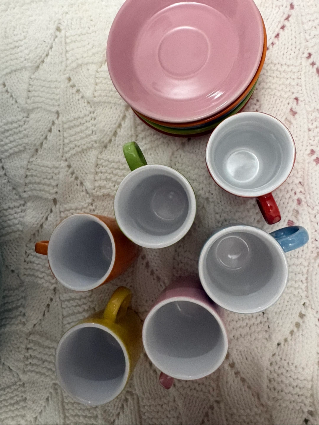 Set of 6 Ceramic Coffee Cups and Saucers - photo 2