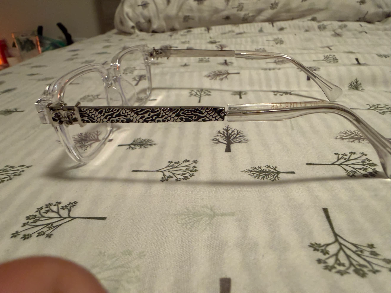 Clear Chrome Heart glasses