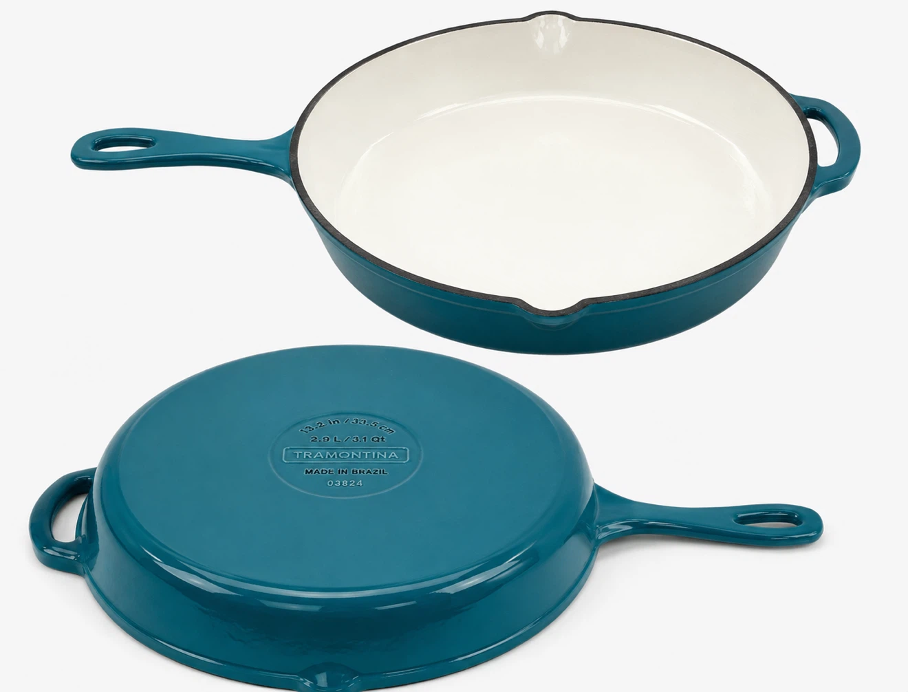 Brand New Tramontina Enameled Cast Iron Skillet Set