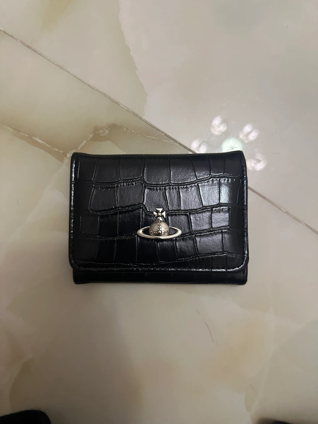 Vivienne Westwood Black Croc Embossed Wallet