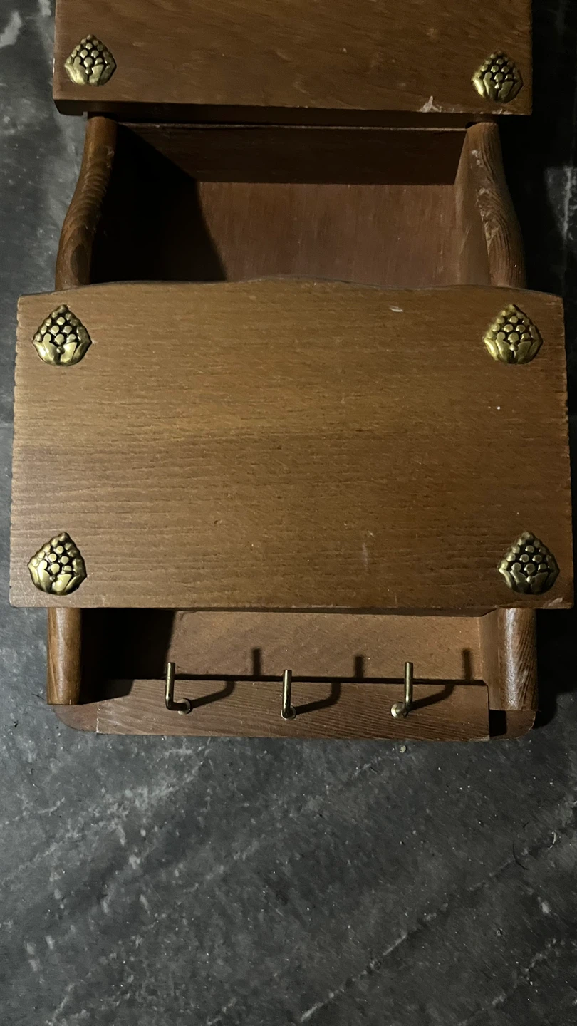 Wooden Wall Organizer with Key Hooks - photo 2