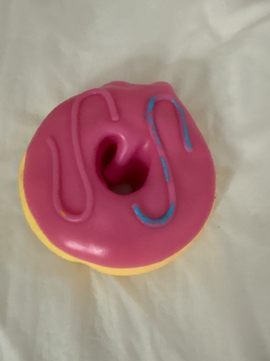 Pink and Yellow Donut Squishy Toy
