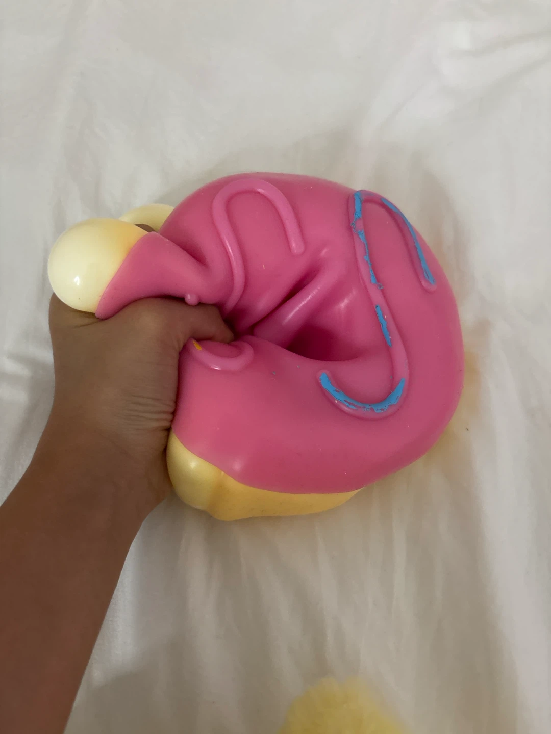 Pink and Yellow Donut Squishy Toy - photo 3
