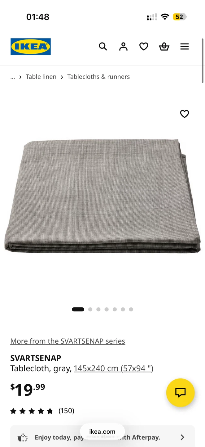 IKEA SVARTSENAP Tablecloth Gray - photo 3