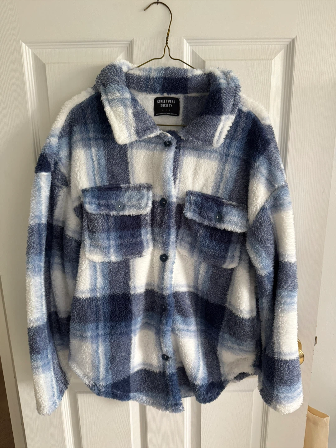 Streetwear Society Plaid Fleece Shacket