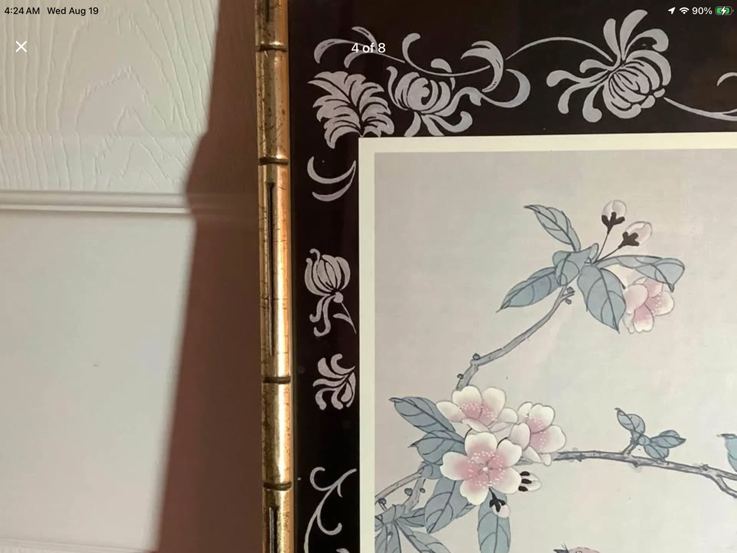Chinese Bird Etching in an Ornate Gold Col Frame 🐞 - photo 4