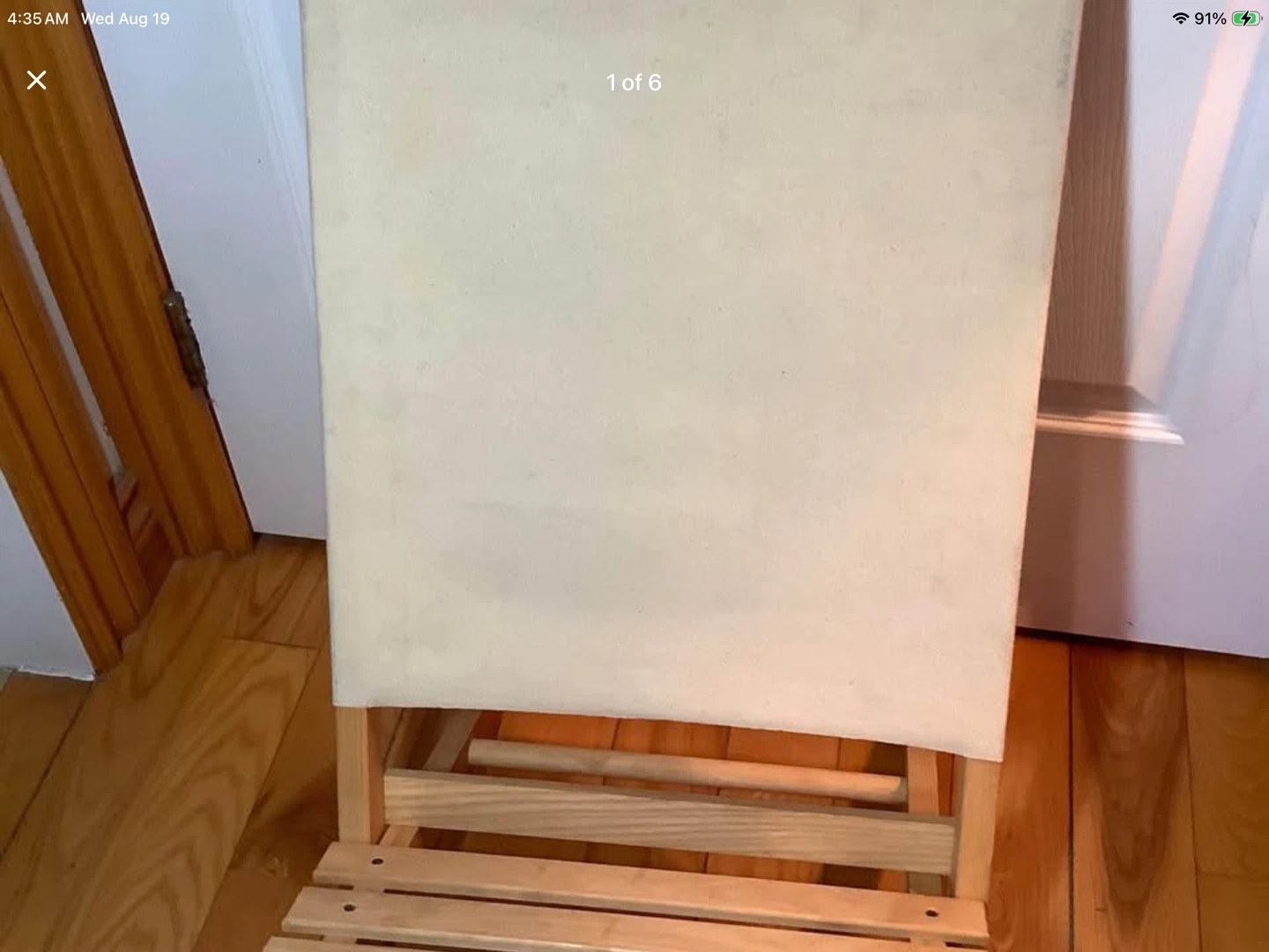 Vt Collapsible Beach Chair w Slat Wd Seat & Raw Canvas Back 🐞