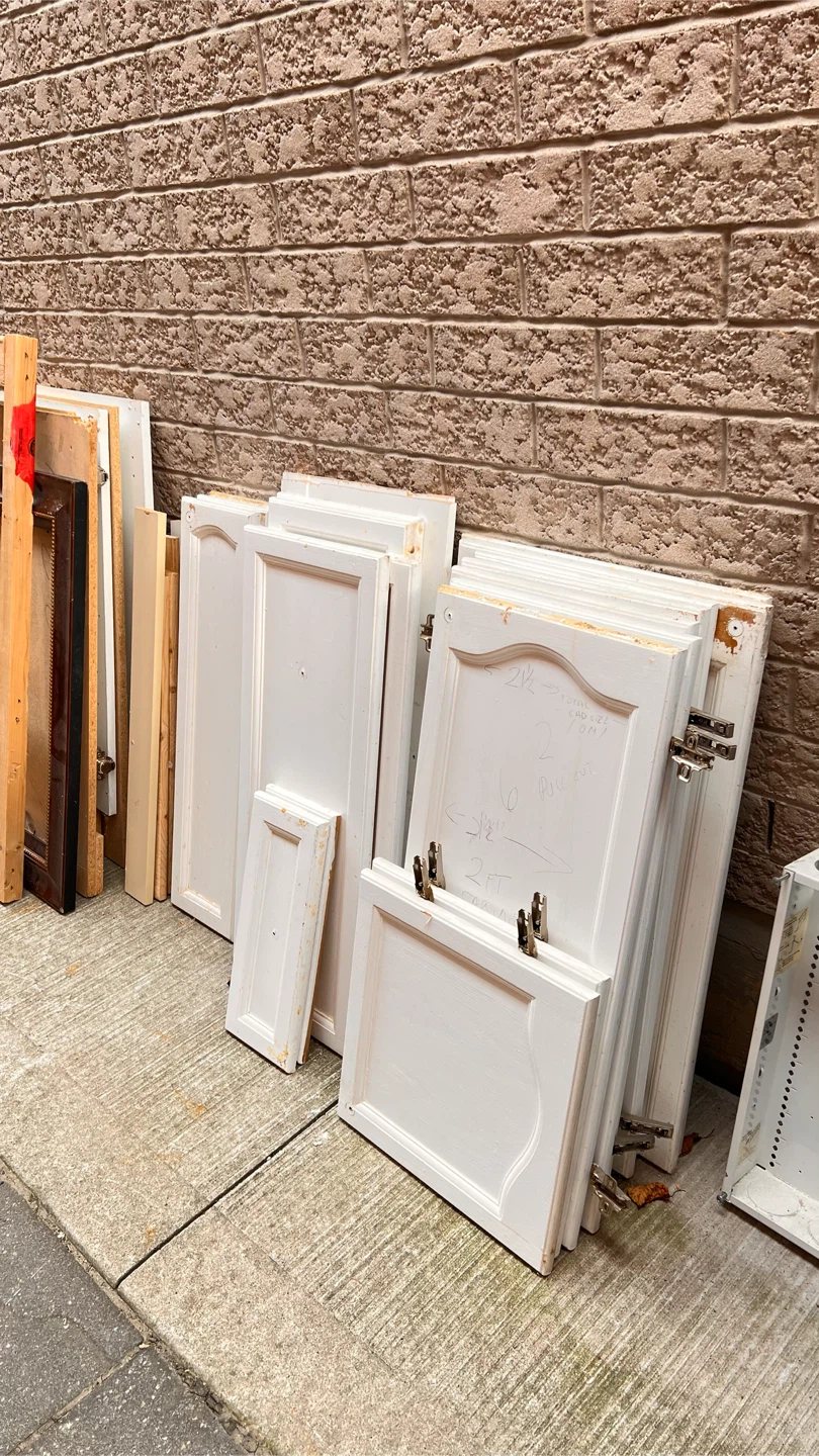 Assorted Wood Scraps and Cabinet Doors