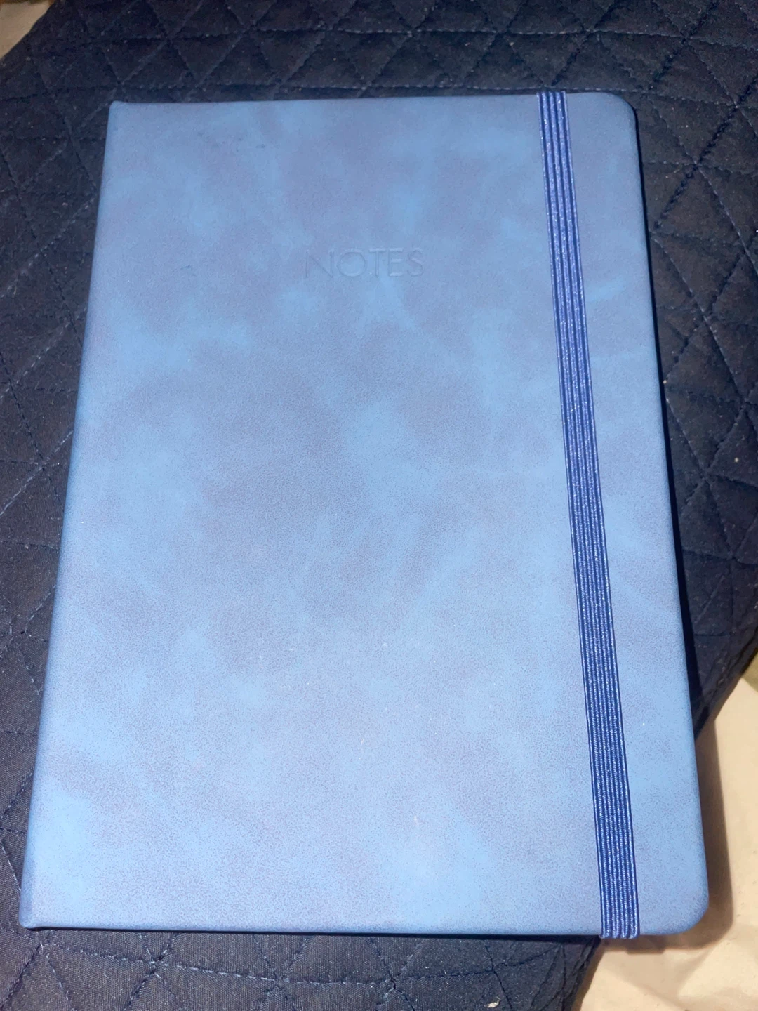 Blue "NOTES" Journal with Elastic Closure
