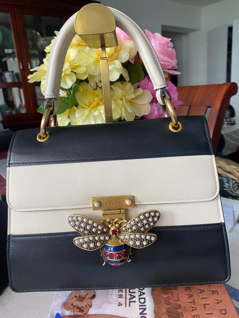 Gucci Bee Embellished Top Handle Bag