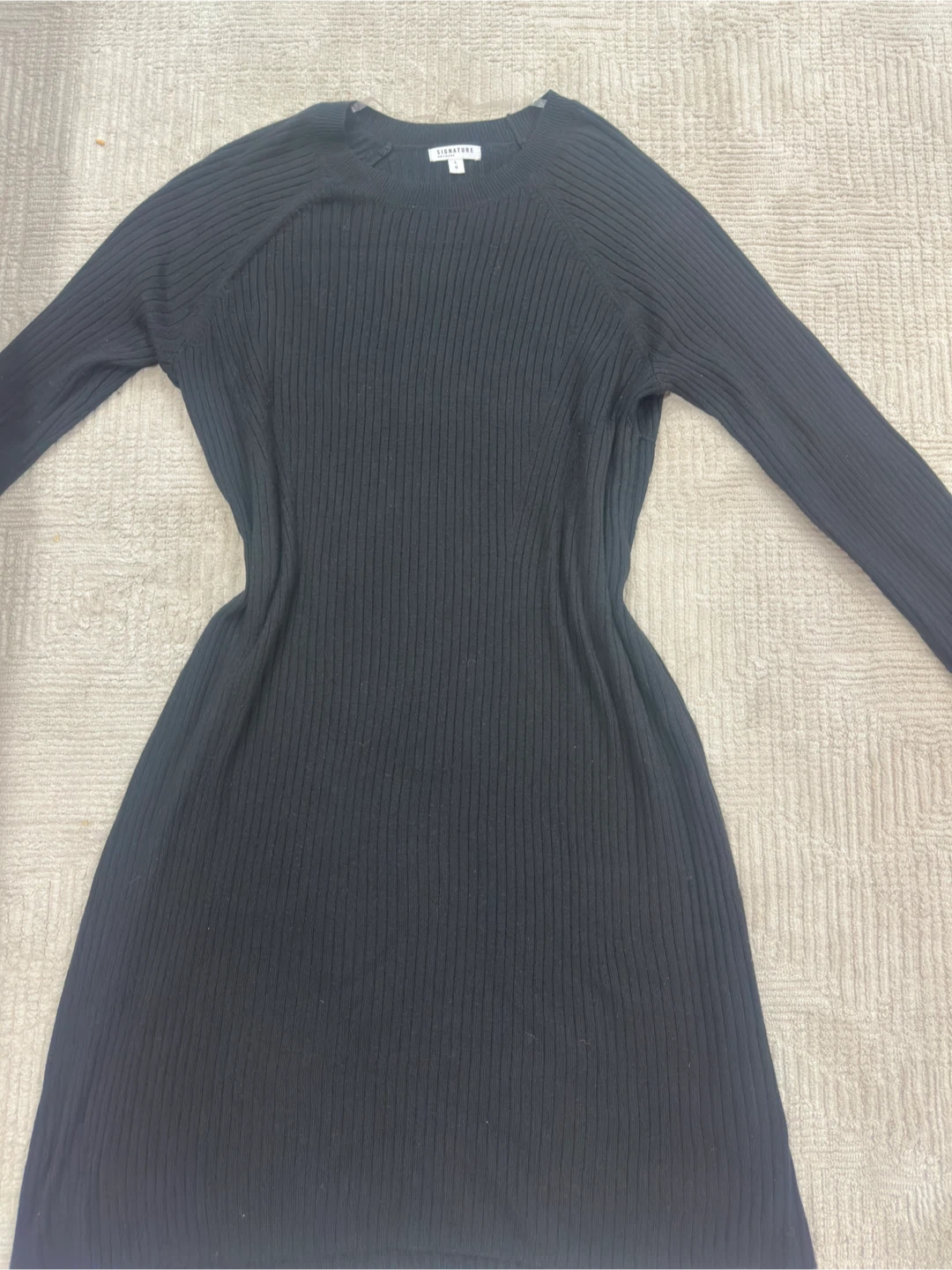 Signature Reithmans Black Ribbed Knit Dress