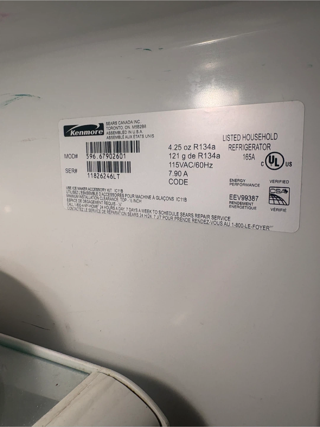 Kenmore Refrigerator