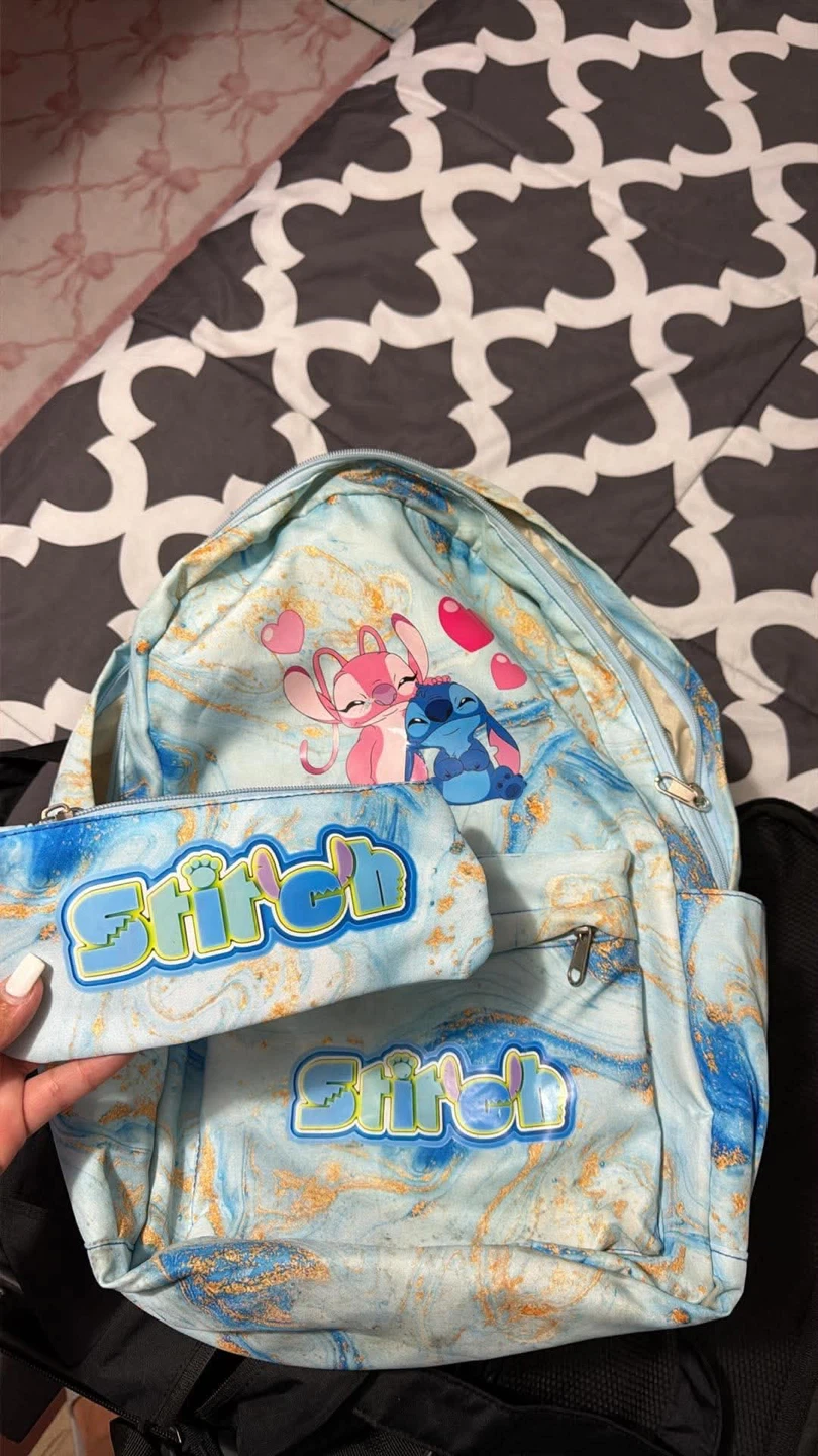 Disney Stitch & Angel Backpack and Lunch Bag Set - photo 2