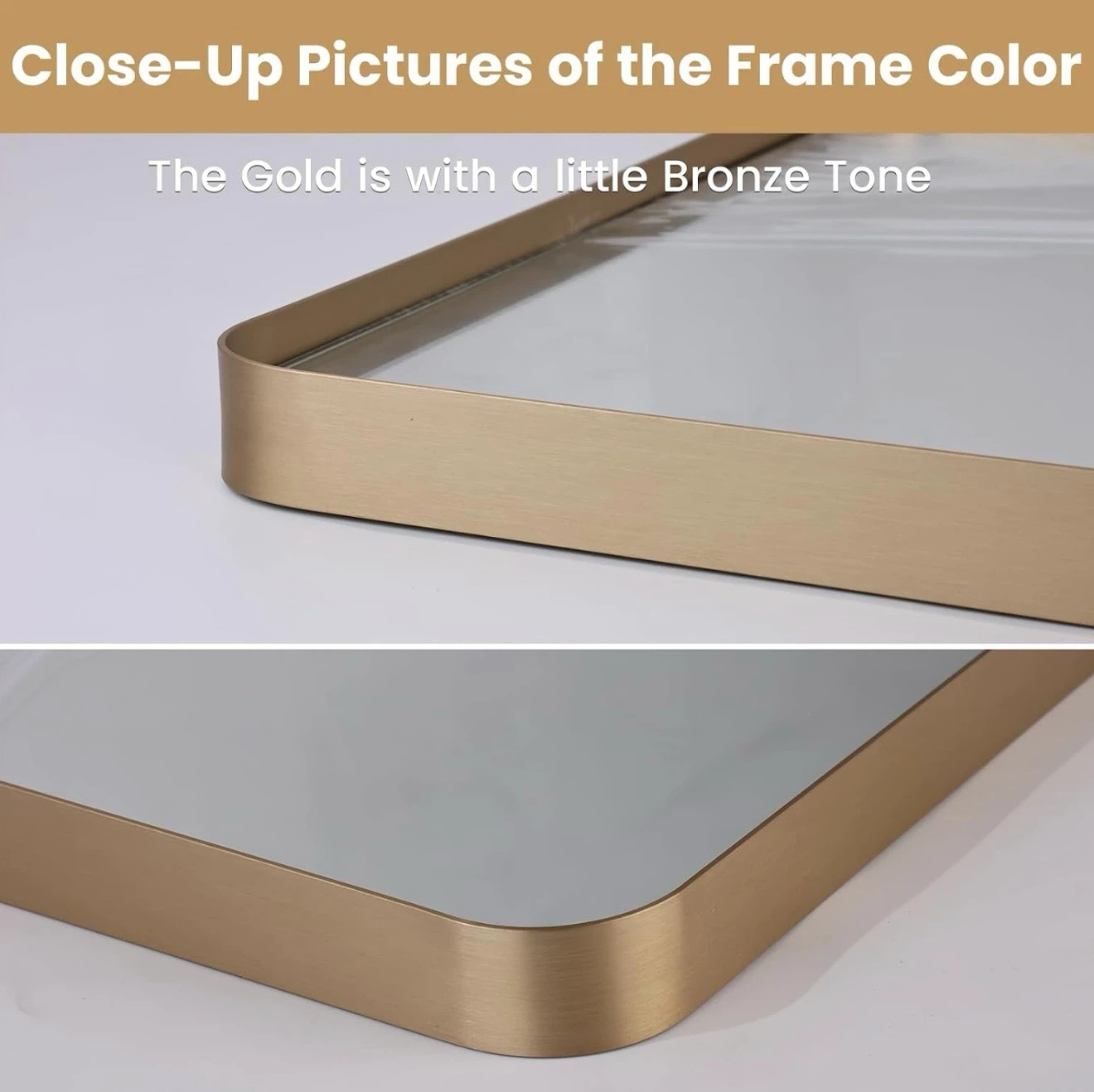 LOAAO 22"x30" Gold Bath Mirror, Brushed Frame - photo 3