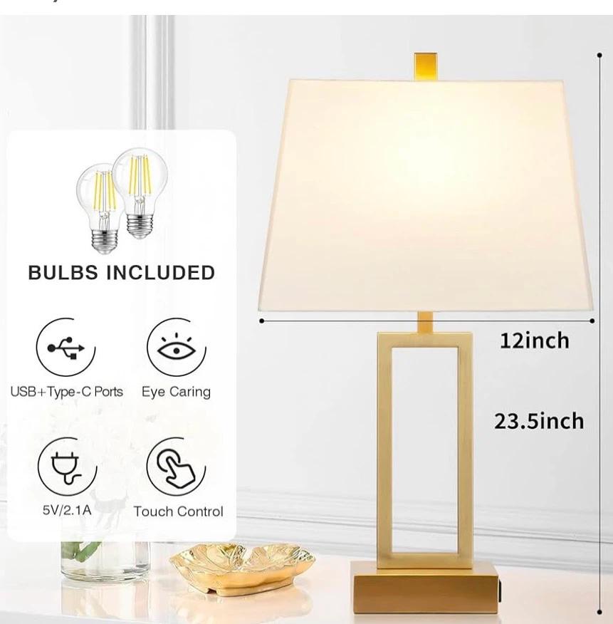 Touch Control Table Lamps Set of 2 - photo 4