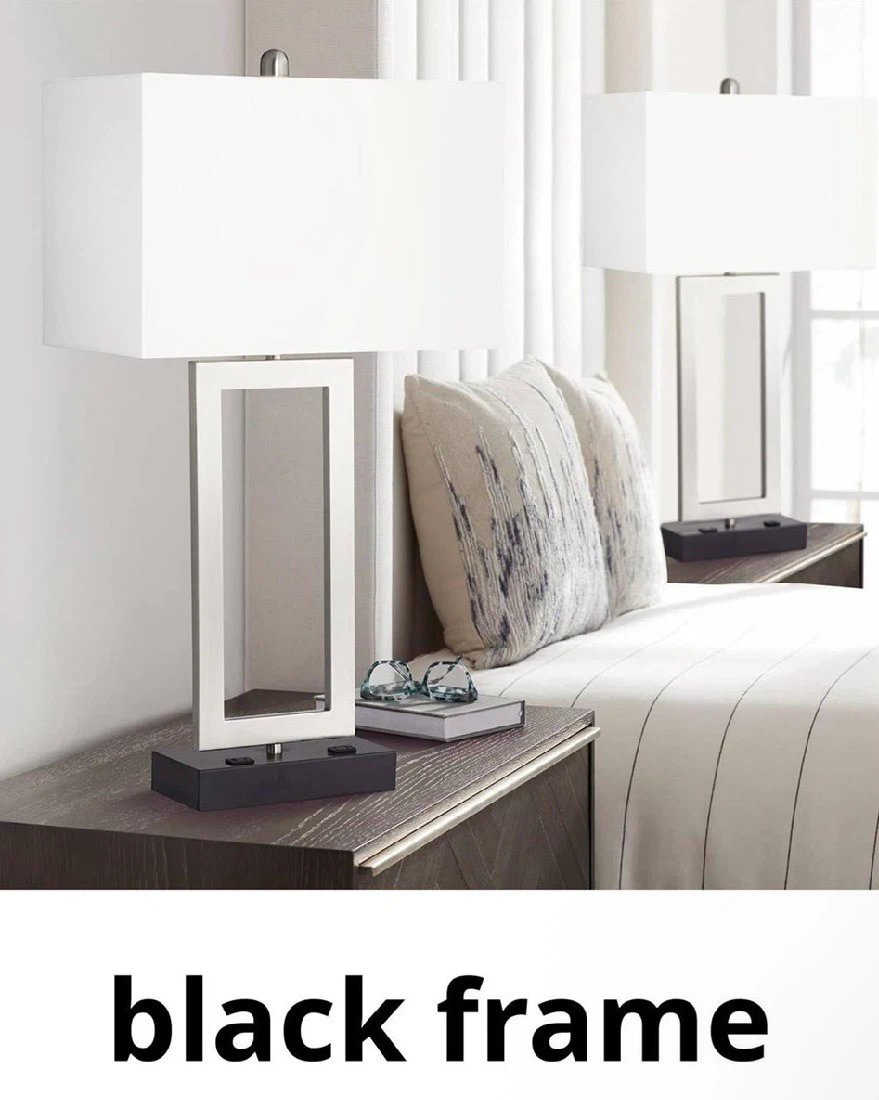 2 Modern Style Matching Lamps, Black Frame - photo 2