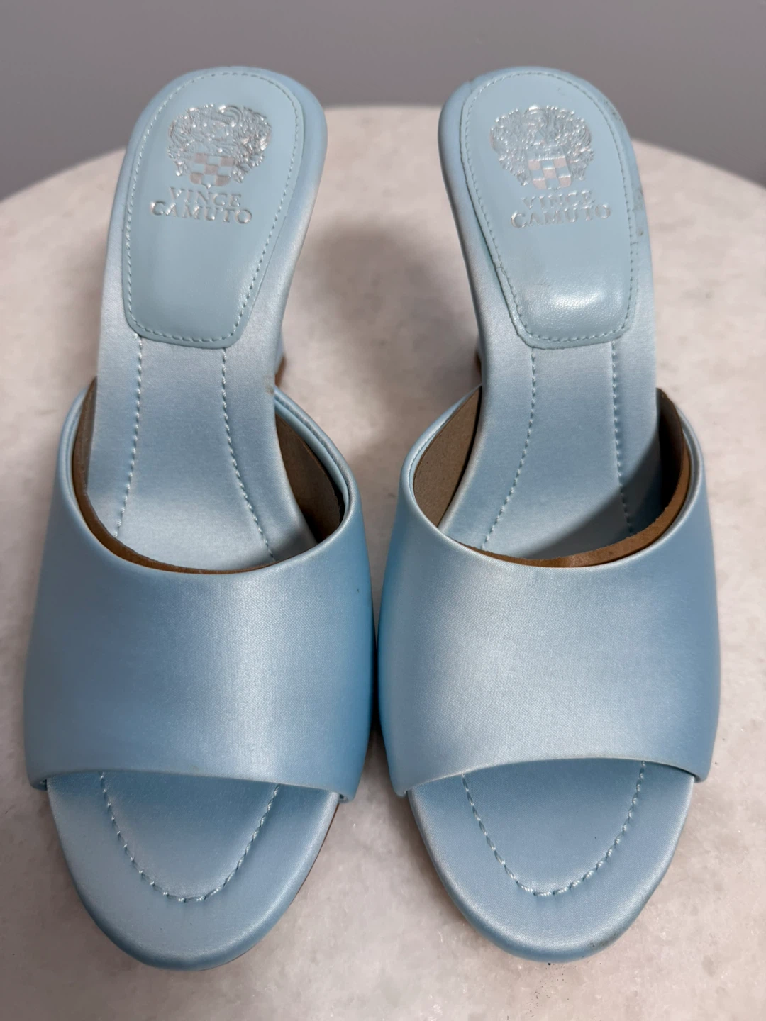 Vince Camuto Light Blue Satin Mules Heels size 9M - photo 5