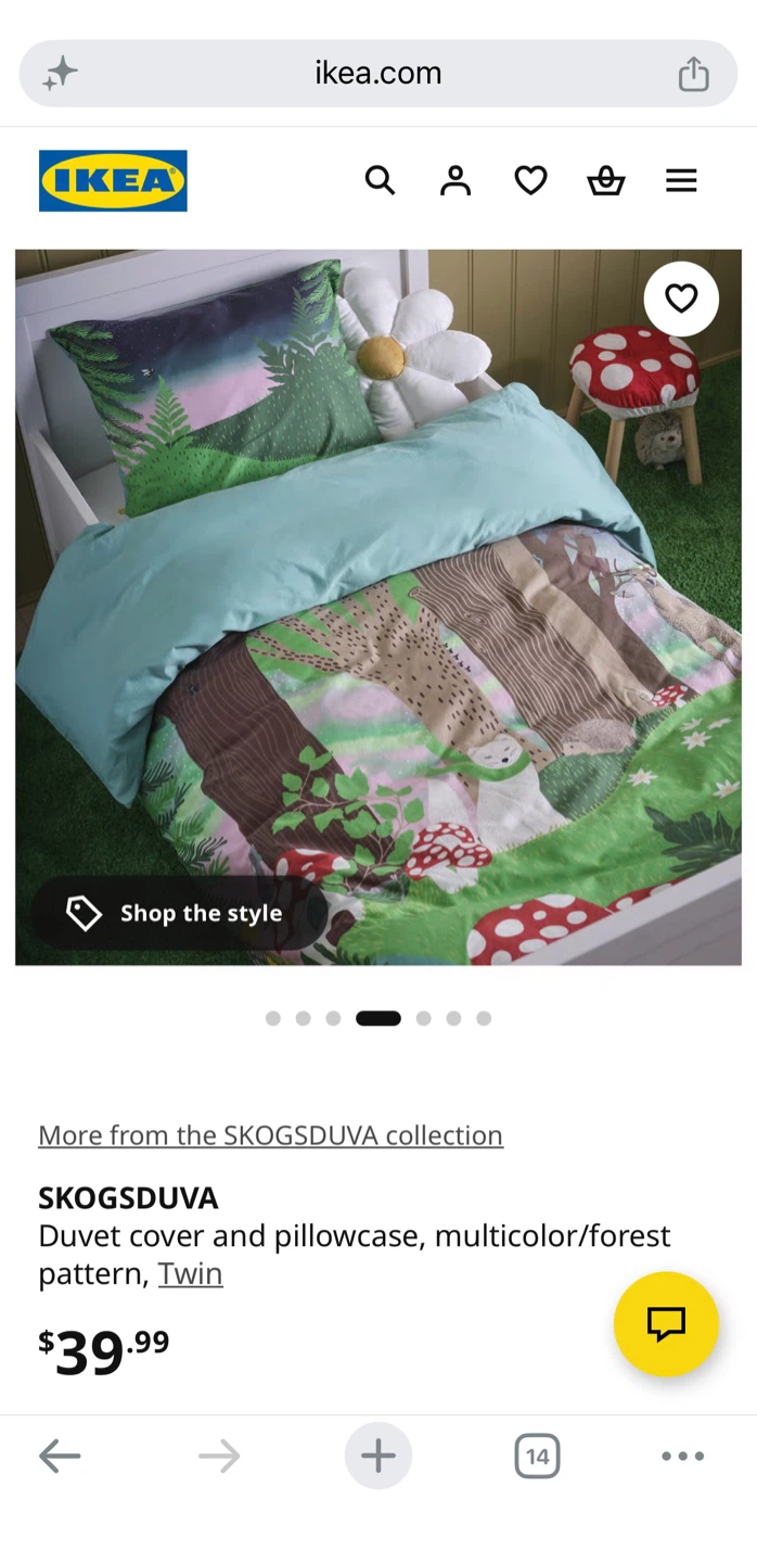 IKEA Kids Duvet Cover and Pillowcase - Forest Pattern - photo 2