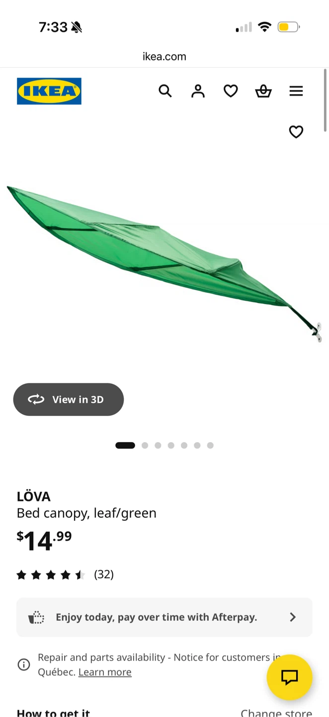 IKEA LÖVA Bed Canopy - Leaf/Green