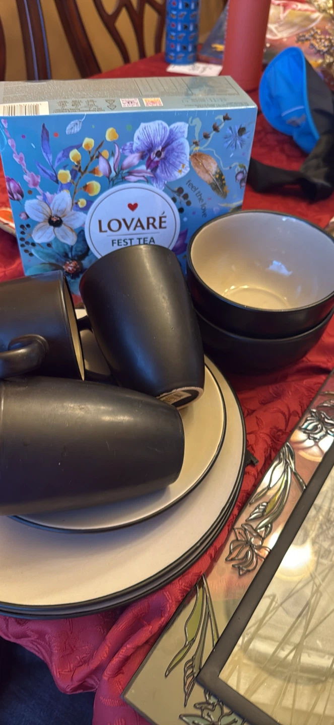 Set of 3 Black Mugs and 4 Bowls - photo 2